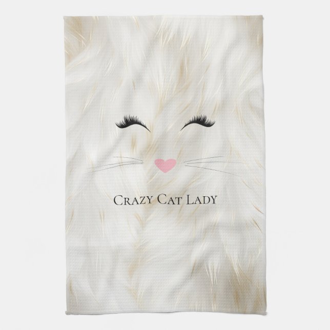 Meow Crazy Cat Lady Geschirrtuch (Vertikal)
