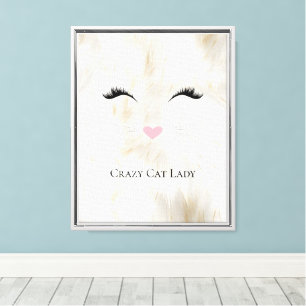 Meow Crazy Cat Lady Leinwanddruck