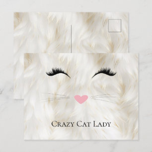 Meow Crazy Cat Lady Postkarte