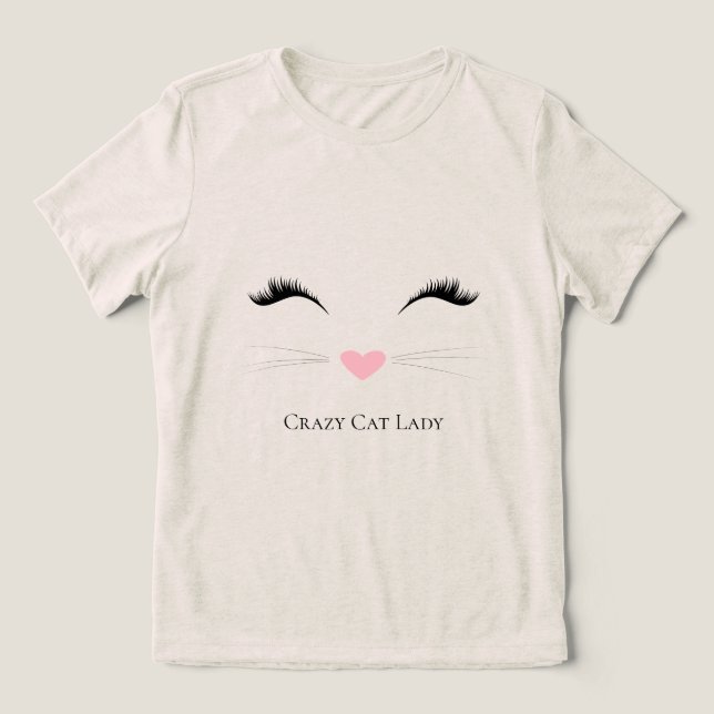 Meow Crazy Cat Lady Tri-Blend Shirt (Design Vorderseite)