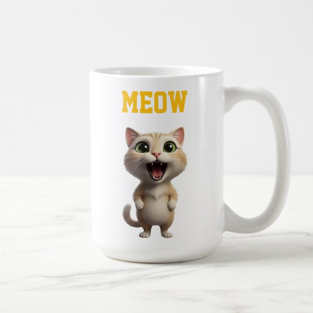 Meow Cute Cat Mug Kaffeetasse (Rechts)
