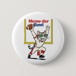 Meow-der Bowl Champion Katzenfußball  Button
