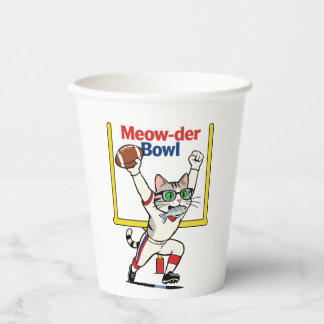 Meow-der-Bowl-Champion Katzenfußball Pappbecher