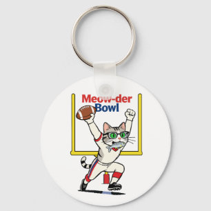 Meow-der Bowl Champion Katzenfußball Schlüsselanhänger