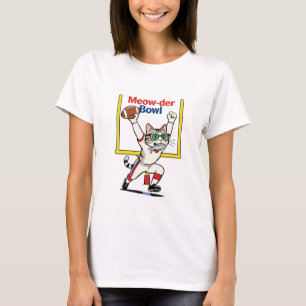 Meow-der Bowl Champion Katzenfußball T-Shirt