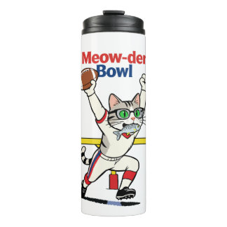 Meow-der Bowl Champion Katzenfußball  Thermosbecher