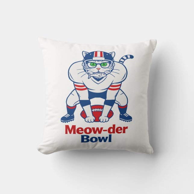 Meow-der Bowl  Kissen (Vorderseite)