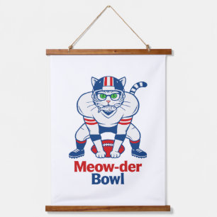 Meow-der Bowl Wandteppich Mit Holzrahmen