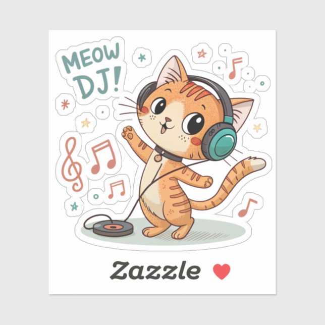 Meow DJ Sticker (Blatt)