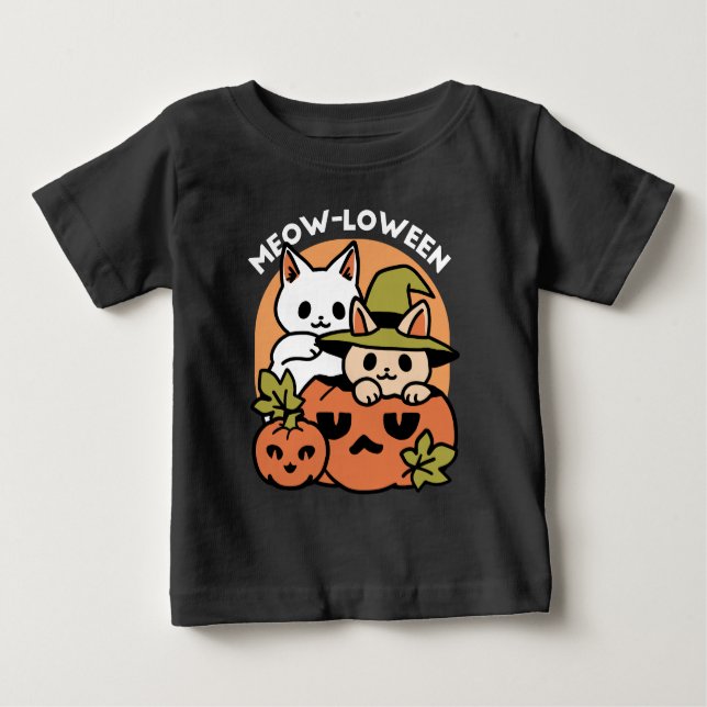 Meow - Festivals Halloween Cat Design Baby T-shirt (Vorderseite)