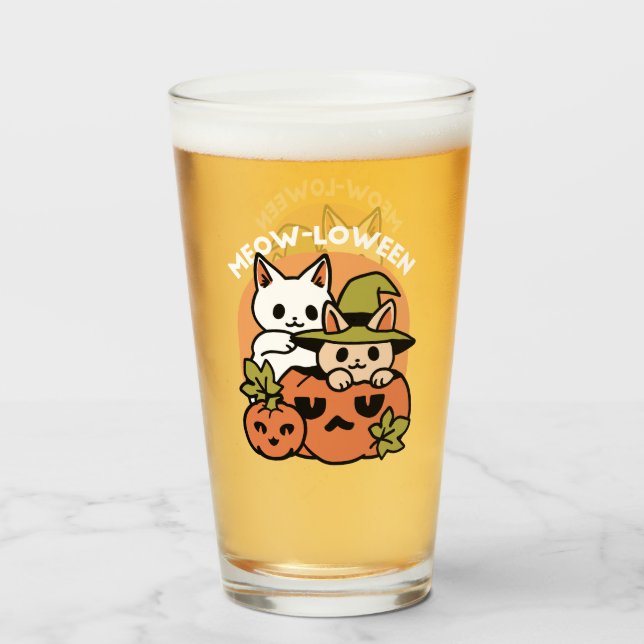 Meow - Festivals Halloween Cat Design Glas (Vorne (Gefüllt))