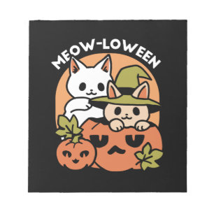 Meow - Festivals Halloween Cat Design Notizblock