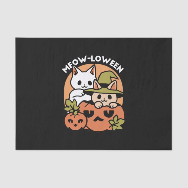 Meow - Festivals Halloween Cat Design Seidenpapier (Vorderseite)