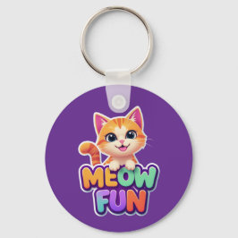 Meow Fun - Cute Smiling Cat Keychain Schlüsselanhänger