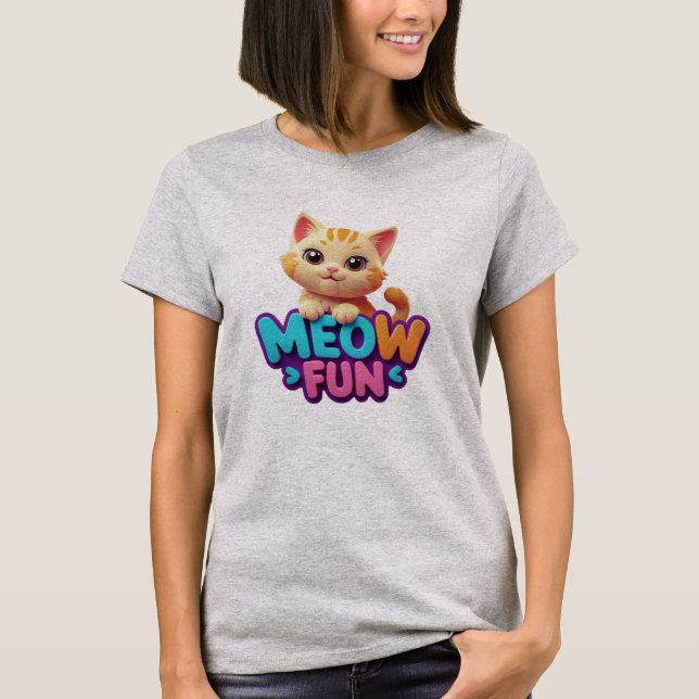 Meow Fun - Süßes Katzen-T-Shirt T-Shirt (Vorderseite)