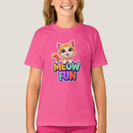 Meow Fun - Süßes Lächelnde Katze T-Shirt