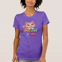 Meow Fun - Süßes Lächelnde Katze T-Shirt