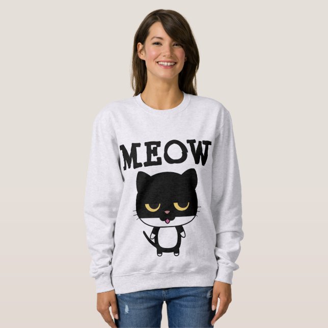 MEOW Funny Cat T - Shirt (Vorne ganz)