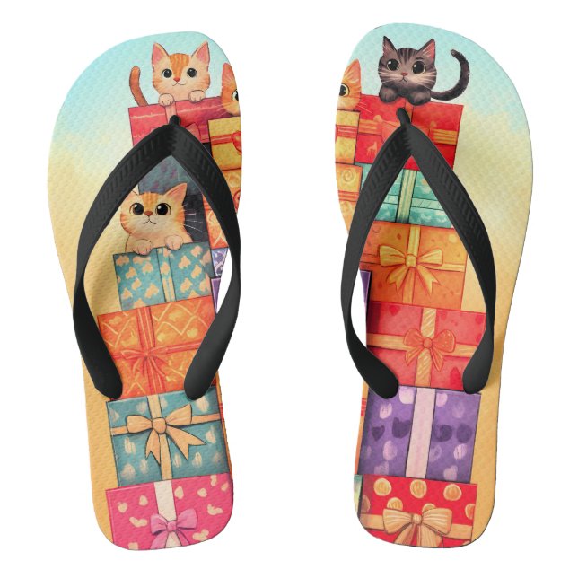 Meow Geschenk Geburtstagsturm Flip Flops (Fußbett)