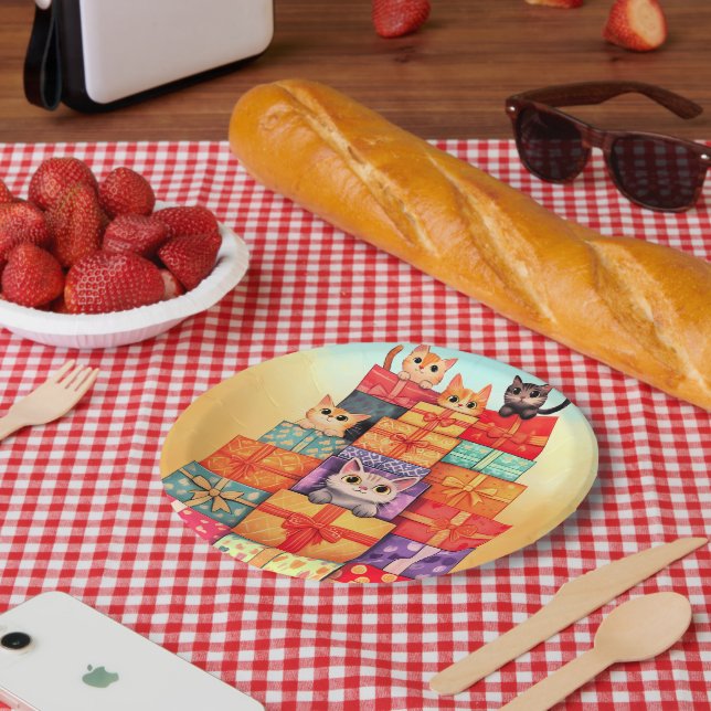Meow Geschenk Geburtstagsturm Pappteller (Picknick)