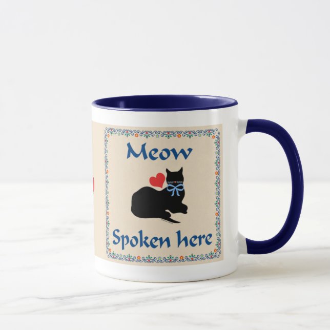 Meow gesprochene hier Tasse (Rechts)
