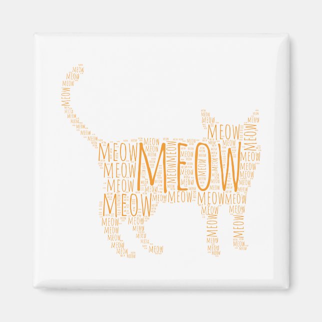 MEOW Ginger Cat Magnet (Vorne)