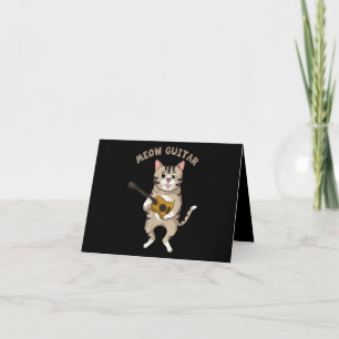 Meow Guitar Niedlich Cat Playing Gitarre Funny Kät Dankeskarte