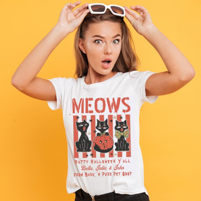Meow Halloween Black Cat Pet Shop Trick oder Behan Sweatshirt (Von Creator hochgeladen)