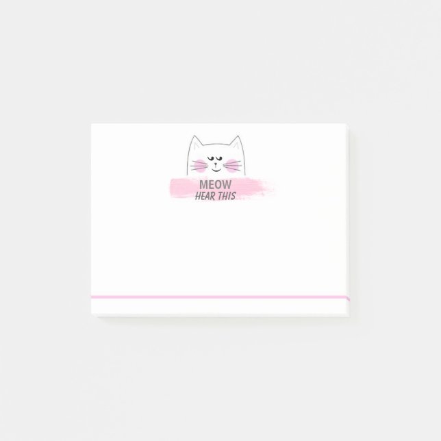 Meow hören dieses! Post-Itanmerkungen Post-it Klebezettel (Vorderseite)