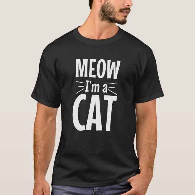 Meow Ich bin ein Cat Funny Cat Lover Halloween Kos T-Shirt (Vorderseite)