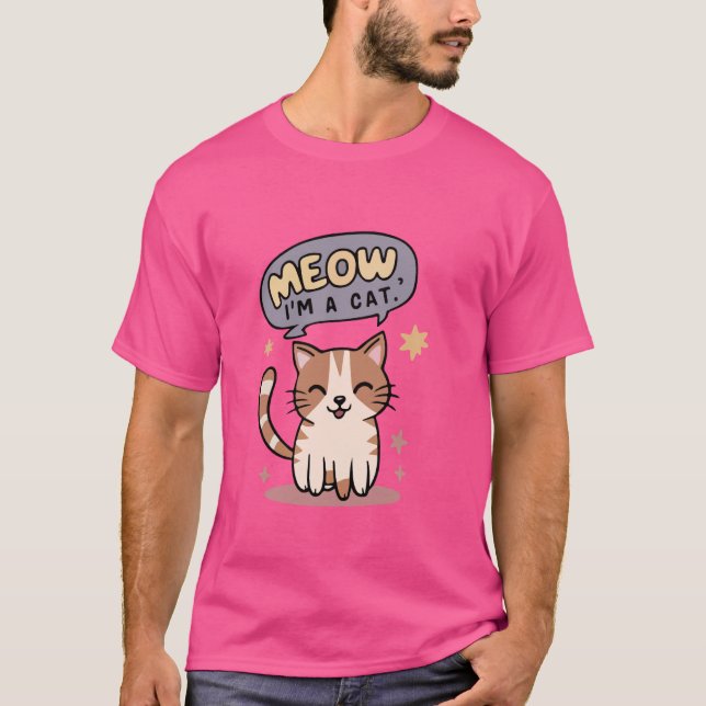 Meow Ich bin ein Cat Funny Halloween Kostümkatzenl T-Shirt (Vorderseite)