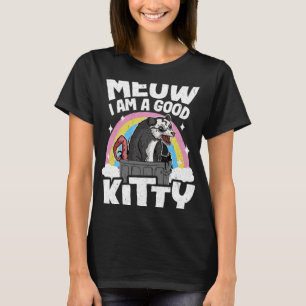 Meow Ich bin ein guter Kitty Opossum Jokes Meme Po T-Shirt