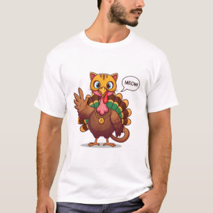 Meow Ich bin ein Katzen-Erntedank Türkei T-Shirt