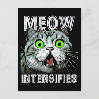 Meow intensiviert Funny Scottish Fold Cat Postkarte