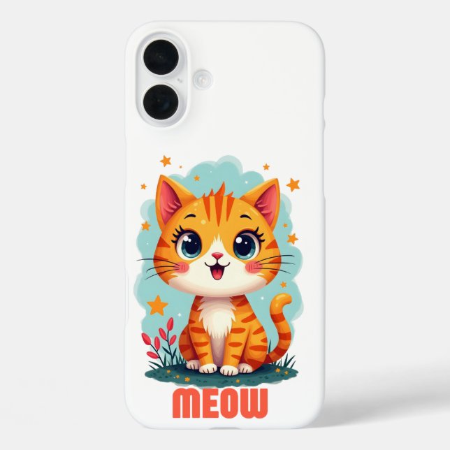 Meow iPhone 16 Plus Case-Mate - Purfect Protect Case-Mate iPhone Hülle (Rückseite)