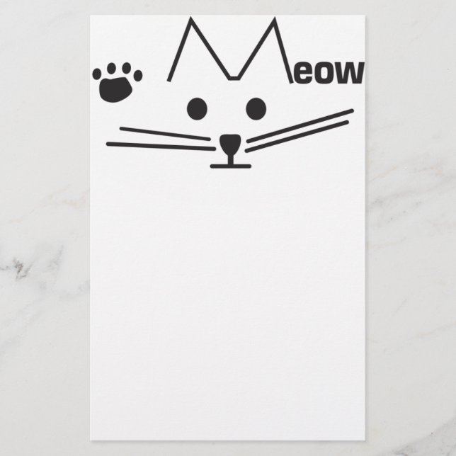 Meow-Katze Briefpapier (Vorderseite)