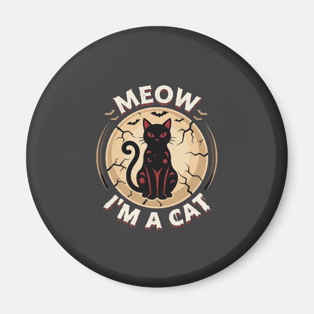 Meow Katze Halloween Grafikdesign_1 Magnet (Vorne)