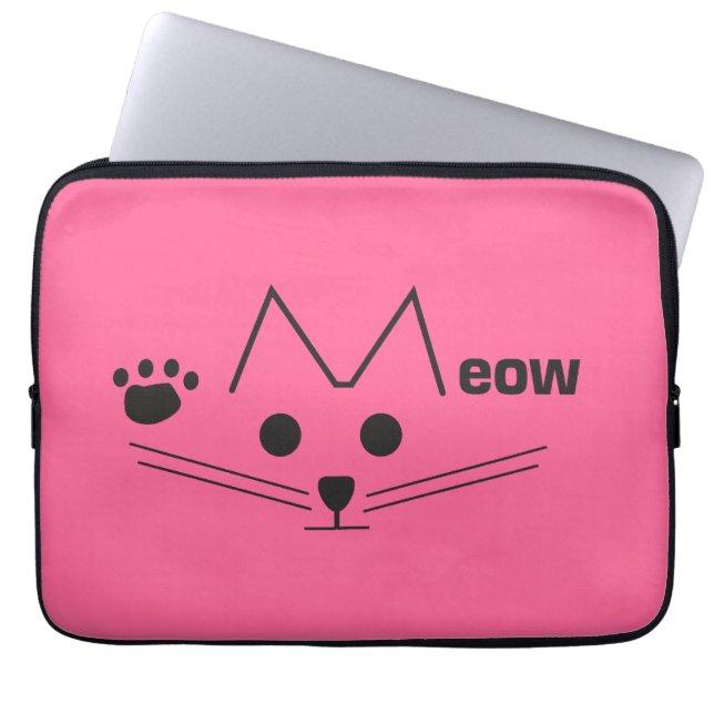 Meow-Katze Laptopschutzhülle (Vorderseite)