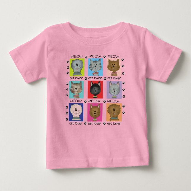 Meow-Katzen-Liebhaber-T-Shirts und Geschenke Baby T-shirt (Vorderseite)