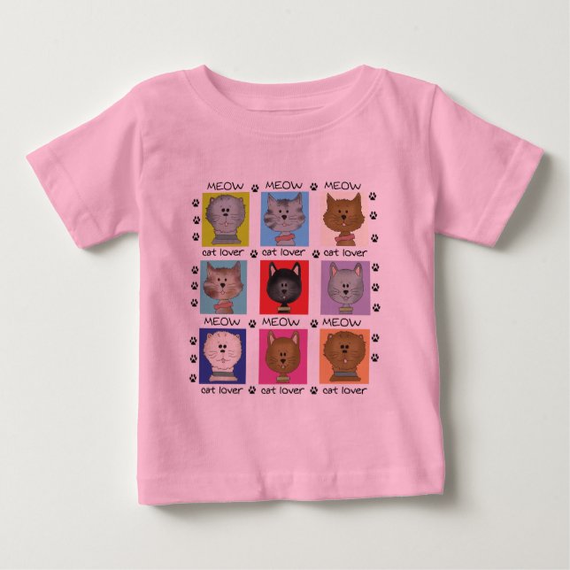 Meow-Katzen-Liebhaber-T-Shirts und Geschenke Baby T-shirt (Vorderseite)