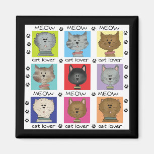 Meow-Katzen-Liebhaber-T-Shirts und Geschenke Magnet