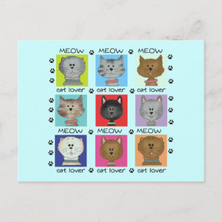 Meow-Katzen-Liebhaber-T-Shirts und Geschenke Postkarte
