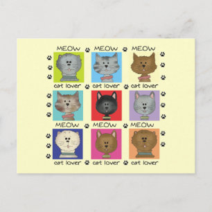 Meow-Katzen-Liebhaber-T-Shirts und Geschenke Postkarte