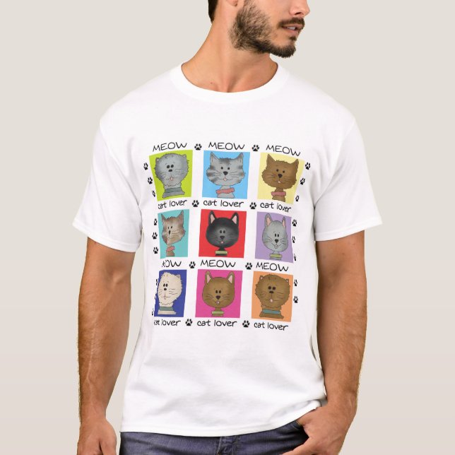 Meow-Katzen-Liebhaber-T-Shirts und Geschenke T-Shirt (Vorderseite)
