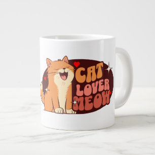 Meow Katzenliebhaber - orange Katze Jumbo-Tasse