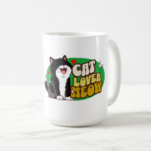 Meow Katzenliebhaber - schwarze Katze Kaffeetasse