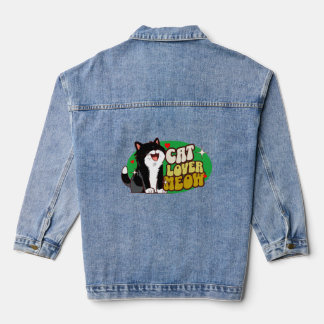 Meow Katzenliebhaber - zweifarbig Jeansjacke