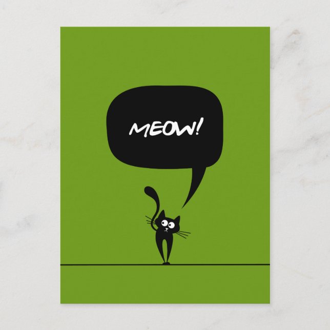 meow kitgreen 1 Postkarte (Vorderseite)