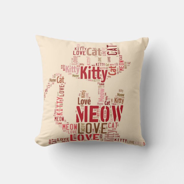 MEOW KITTY PILLOWS - PINK DESIGNER DURCH PILLOWS KISSEN (Vorderseite)