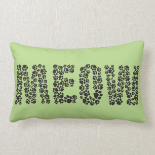 Meow-/Liebe-Tatzen-Drucklumbar-Kissen Lendenkissen